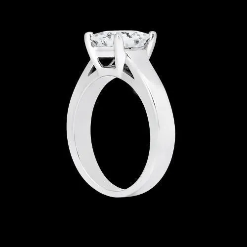 GB Rings 150 Carats Solitaire Princess Natural Earth Mined Diamond Ring White Gold 14K