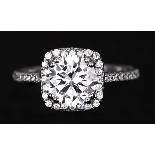 GB Rings 275 Carats Round Natural Earth Mined Diamond Halo Engagement Ring GB Rings 275 Carats Round Natural Earth Mined Diamond Halo Engagement Ring
