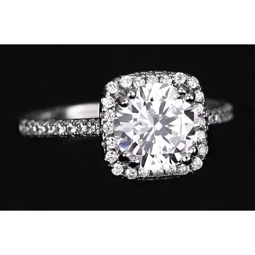GB Rings 275 Carats Round Natural Earth Mined Diamond Halo Engagement Ring GB Rings 275 Carats Round Natural Earth Mined Diamond Halo Engagement Ring