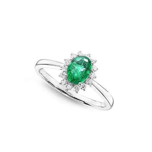 GB Rings 675 Carats Green Emerald And Natural Earth Mined Diamonds Engagement Ring 14K White Gold GB Rings 675 Carats Green Emerald And Natural Earth Mined Diamonds Engagement Ring 14K White Gold