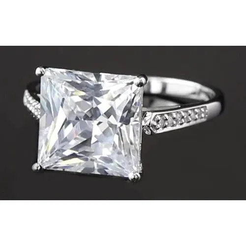 GB Rings Big 108 Carat Princess Lab Grown Diamond Ring White Gold 14K GB Rings Big 108 Carat Princess Lab Grown Diamond Ring White Gold 14K