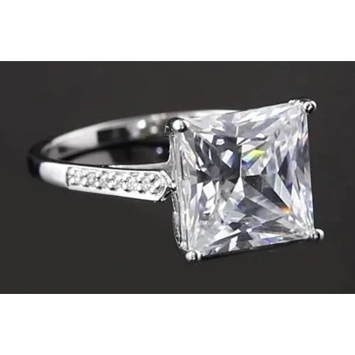 GB Rings Big 108 Carat Princess Lab Grown Diamond Ring White Gold 14K GB Rings Big 108 Carat Princess Lab Grown Diamond Ring White Gold 14K