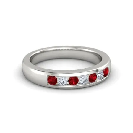 GB Rings Comfort Fit Ruby Natural Earth Mined Diamond Band 250 Carats White Gold 14K GB Rings Comfort Fit Ruby Natural Earth Mined Diamond Band 250 Carats White Gold 14K