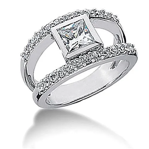 GB Rings Natural Earth Mined Diamond 102 Carat White Gold Engagement Ring
