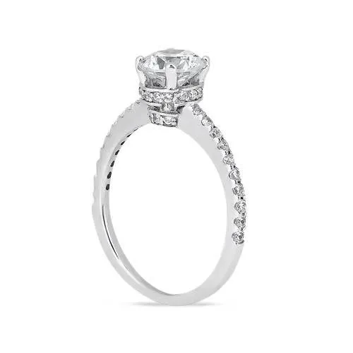 GB Rings Round Natural Earth Mined Diamond White Gold 14K Engagement Ring With Accents 269 Carats GB Rings Round Natural Earth Mined Diamond White Gold 14K Engagement Ring With Accents 269 Carats