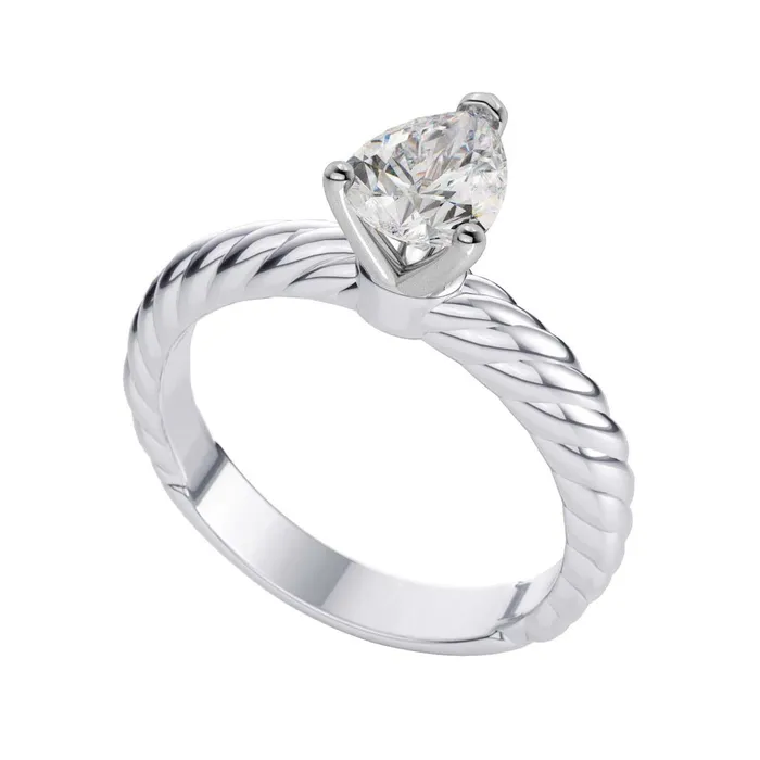 GB Rings Solitaire Pear 1 Carat Natural Earth Mined Diamond Engagement Ring White Gold GB Rings Solitaire Pear 1 Carat Natural Earth Mined Diamond Engagement Ring White Gold