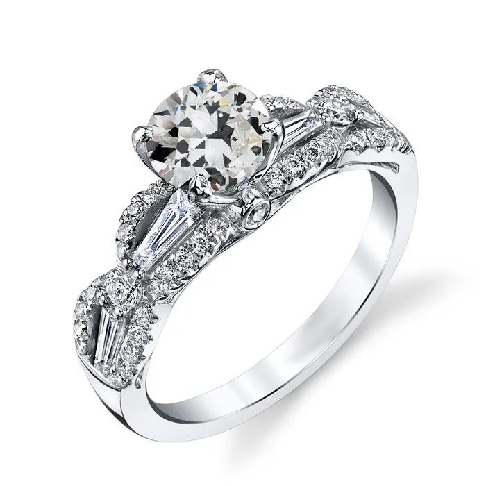 GB Rings Tapered Baguette Round Old Mine Cut Real Natural Earth Mined Diamond Wedding Ring 7 Carats GB Rings Tapered Baguette Round Old Mine Cut Real Natural Earth Mined Diamond Wedding Ring 7 Carats