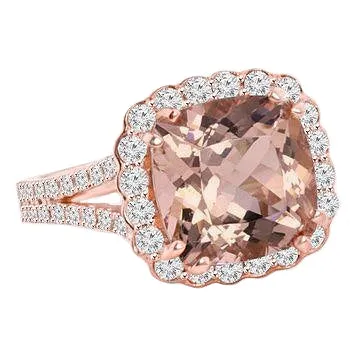 GB Rings Wedding Ring Morganite And Natural Earth Mined Diamonds 1575 Ct 14K Rose Gold GB Rings Wedding Ring Morganite And Natural Earth Mined Diamonds 1575 Ct 14K Rose Gold