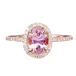 GB Rose Gold Oval Cut Kunzite And Natural Earth Mined Diamond Wedding Ring 12 Carats Jewelry Rings GB Rose Gold Oval Cut Kunzite And Natural Earth Mined Diamond Wedding Ring 12 Carats Jewelry Rings