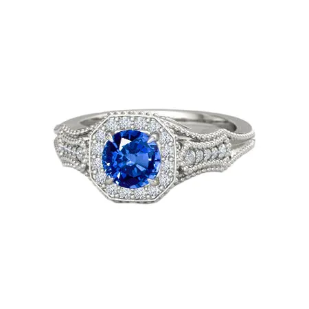GB Sri Lankan Sapphire Natural Earth Mined Diamonds 2 Ct Anniversary Ring White Gold 14K New Rings GB Sri Lankan Sapphire Natural Earth Mined Diamonds 2 Ct Anniversary Ring White Gold 14K New Rings