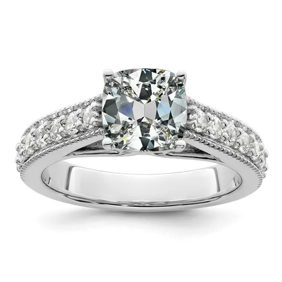 HarryChadEntcom 5 Carats Cushion Old Miner Natural Earth Mined Diamond Ring With Accents White Gold Jewelry Rings HarryChadEntcom 5 Carats Cushion Old Miner Natural Earth Mined Diamond Ring With Accents White Gold Jewelry Rings