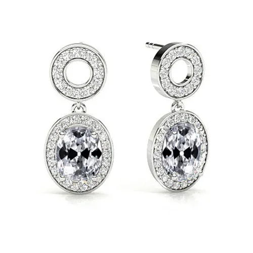 HarryChadEntcom Earrings Dangle Earrings Oval Old Cut Mined Diamond 350 Carats White Gold HarryChadEntcom Earrings Dangle Earrings Oval Old Cut Mined Diamond 350 Carats White Gold