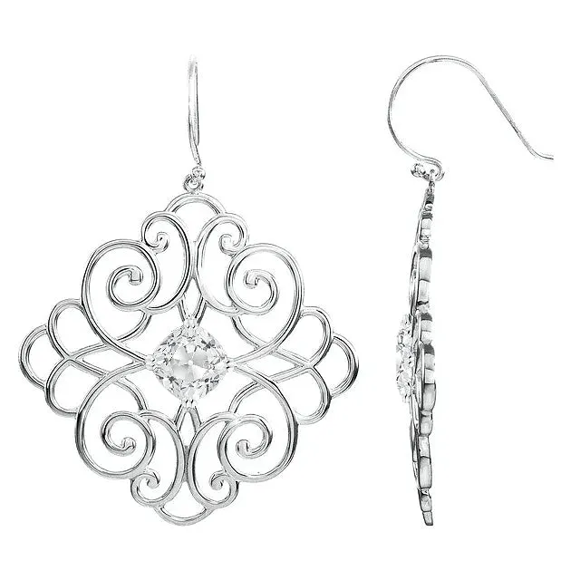 HarryChadEntcom Earrings Elegant Dangle Earrings 1 Ct Old Cut Cushion Earth Mined Diamond