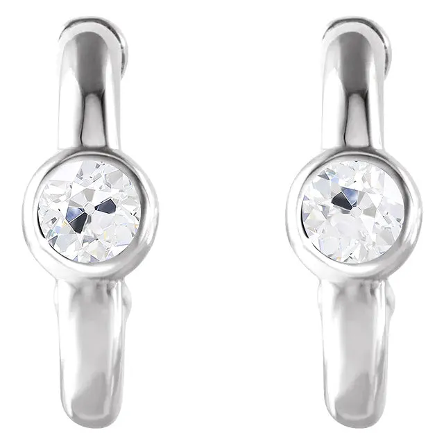 HarryChadEntcom Earrings Gold Open Hoop Earrings 4 Ct Old Cut Bezel Set Natural Diamond HarryChadEntcom Earrings Gold Open Hoop Earrings 4 Ct Old Cut Bezel Set Natural Diamond