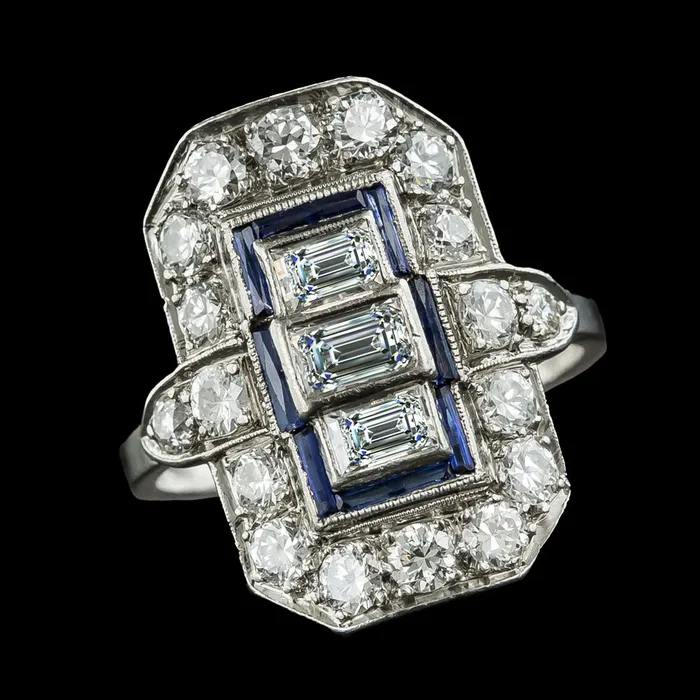 HarryChadEntcom Emerald Old Miner Natural Earth Mined Diamond Ring Blue Sapphire 3 Stone Style 675 Carats Rings HarryChadEntcom Emerald Old Miner Natural Earth Mined Diamond Ring Blue Sapphire 3 Stone Style 675 Carats Rings