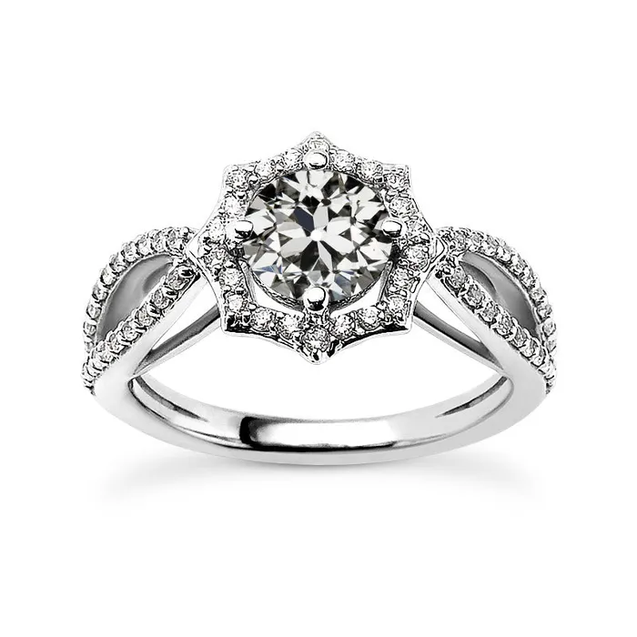 HarryChadEntcom Halo Ring Old Mine Cut Natural Earth Mined Diamond Star Style Split Shank 325 Carats Rings HarryChadEntcom Halo Ring Old Mine Cut Natural Earth Mined Diamond Star Style Split Shank 325 Carats Rings