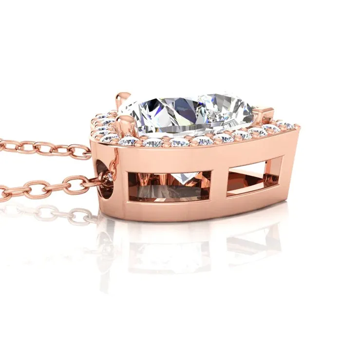 HarryChadEntcom Necklaces 4ct Heart Shaped Earth Mined Diamond Halo Necklace HarryChadEntcom Necklaces 4ct Heart Shaped Earth Mined Diamond Halo Necklace