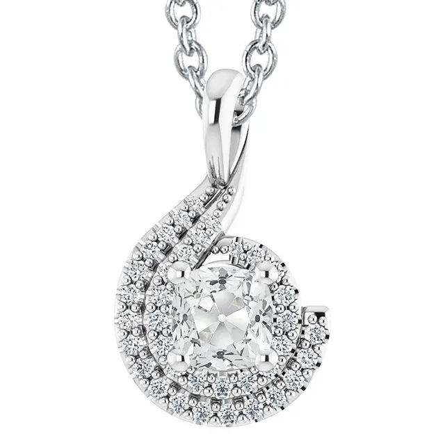 HarryChadEntcom Necklaces Twisted Style Halo Natural Earth Mined Diamond Pendant Cushion Old Miner 5 Carats Gold 14K HarryChadEntcom Necklaces Twisted Style Halo Natural Earth Mined Diamond Pendant Cushion Old Miner 5 Carats Gold 14K