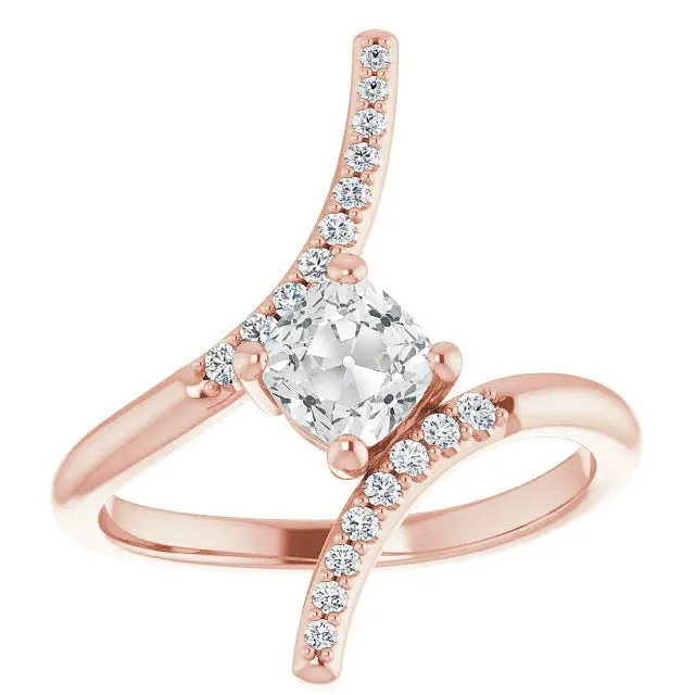 HarryChadEntcom Rings 14K Gold Cushion Old Cut Natural Earth Mined Diamond Ring Prong Twisted Shank 450 Carats HarryChadEntcom Rings 14K Gold Cushion Old Cut Natural Earth Mined Diamond Ring Prong Twisted Shank 450 Carats