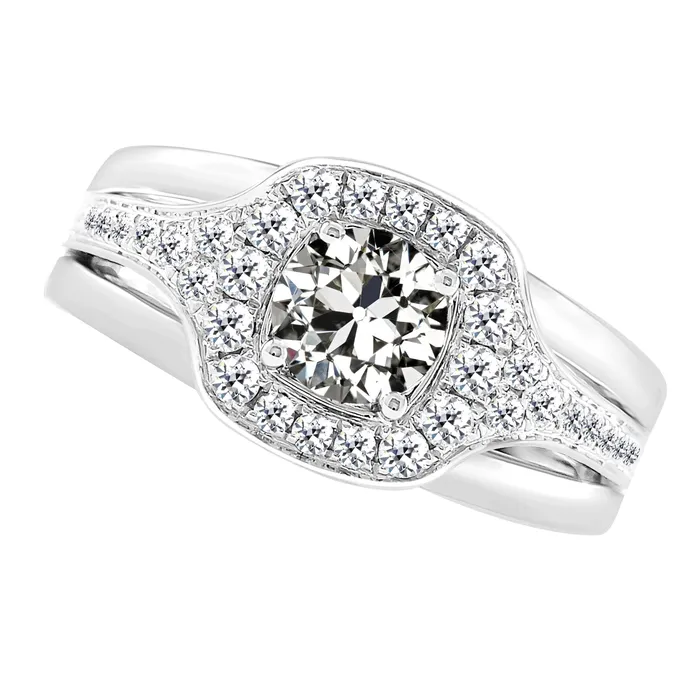 HarryChadEntcom Rings 350 Carats Old Miner Halo Real Diamond Wedding Ring Split Shank HarryChadEntcom Rings 350 Carats Old Miner Halo Real Diamond Wedding Ring Split Shank