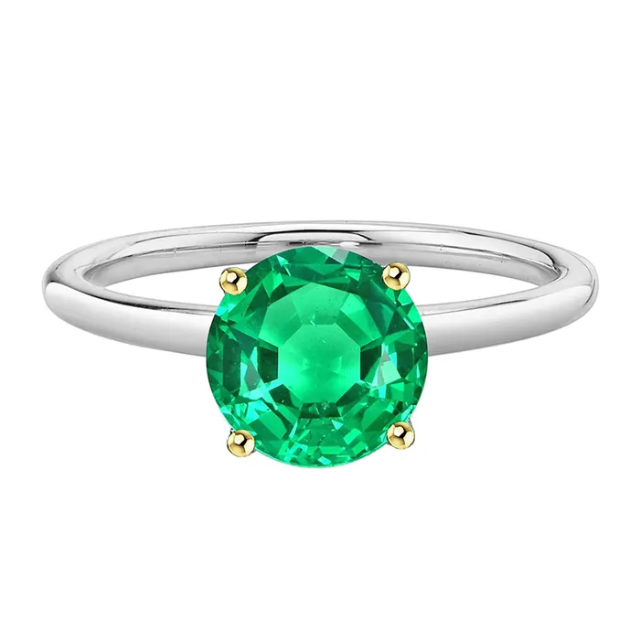 HarryChadEntcom Rings Comfort Fit Womens Ring Round Cut Green Emerald