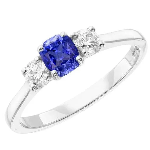 HarryChadEntcom Rings Gold Three Stone Engagement Ring Radiant Sapphire 2 Carat Natural Earth Mined Diamonds HarryChadEntcom Rings Gold Three Stone Engagement Ring Radiant Sapphire 2 Carat Natural Earth Mined Diamonds