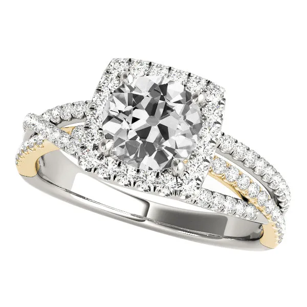 HarryChadEntcom Rings Halo Ring Round Old Mine Cut Natural Earth Mined Diamonds Triple Split Shank 625 Carats HarryChadEntcom Rings Halo Ring Round Old Mine Cut Natural Earth Mined Diamonds Triple Split Shank 625 Carats