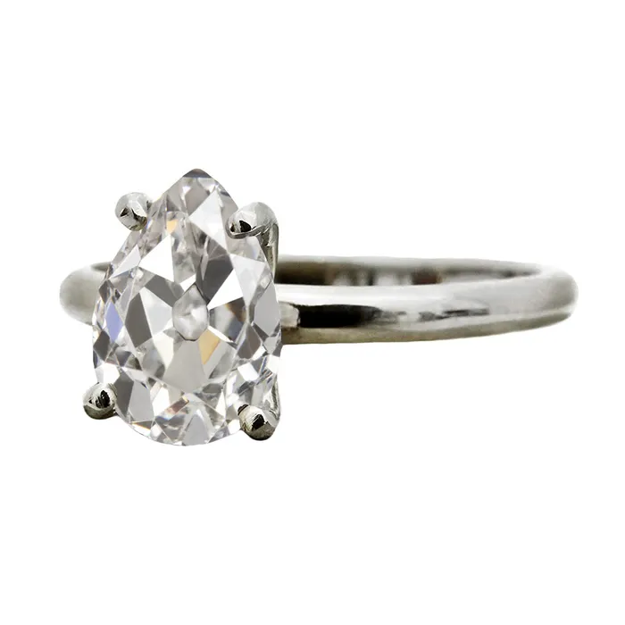 HarryChadEntcom Rings Pear Old Cut Mined Diamond Solitaire Engagement Ring 3 Carats HarryChadEntcom Rings Pear Old Cut Mined Diamond Solitaire Engagement Ring 3 Carats