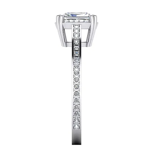 HarryChadEntcom Rings Real 2 Carat Radiant Cut Mined Diamond Ring Cathedral Setting Gold 14K HarryChadEntcom Rings Real 2 Carat Radiant Cut Mined Diamond Ring Cathedral Setting Gold 14K