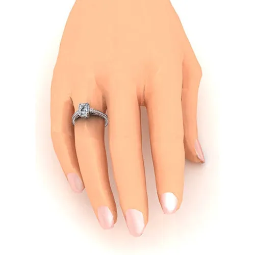 HarryChadEntcom Rings Real 2 Carat Radiant Cut Mined Diamond Ring Cathedral Setting Gold 14K HarryChadEntcom Rings Real 2 Carat Radiant Cut Mined Diamond Ring Cathedral Setting Gold 14K