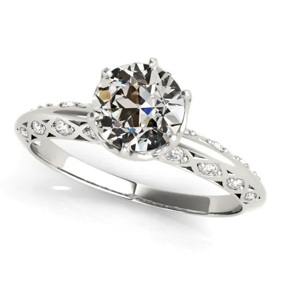 HarryChadEntcom Rings Round Old Cut Natural Earth Mined Diamond Engagement Ring 4 Carats 14K Gold HarryChadEntcom Rings Round Old Cut Natural Earth Mined Diamond Engagement Ring 4 Carats 14K Gold