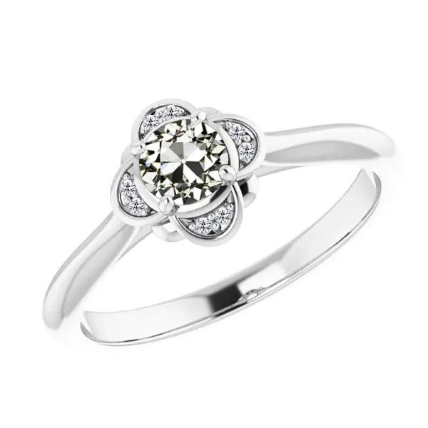 HarryChadEntcom Rings Round Old Mine Halo Natural Diamond White Gold Ring 150 Carats HarryChadEntcom Rings Round Old Mine Halo Natural Diamond White Gold Ring 150 Carats