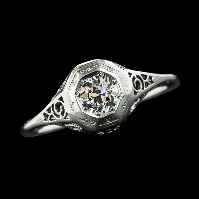 HarryChadEntcom Rings Solitaire Ring Old Cut Round Natural Earth Mined Diamond Antique Style 125 Carats HarryChadEntcom Rings Solitaire Ring Old Cut Round Natural Earth Mined Diamond Antique Style 125 Carats