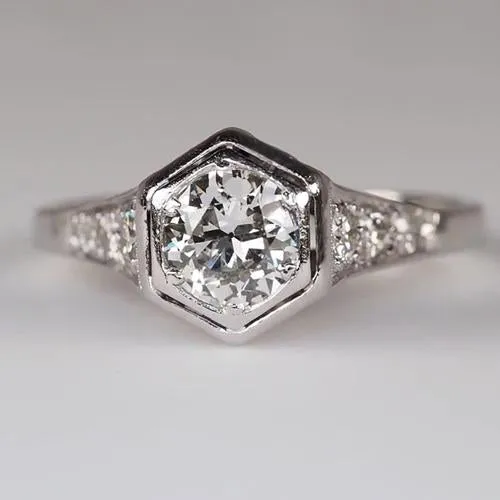 HarryChadEntcom Rings Women Gold Round Old Mine Cut Natural Earth Mined Diamond Ring Prong Set 225 Carats HarryChadEntcom Rings Women Gold Round Old Mine Cut Natural Earth Mined Diamond Ring Prong Set 225 Carats