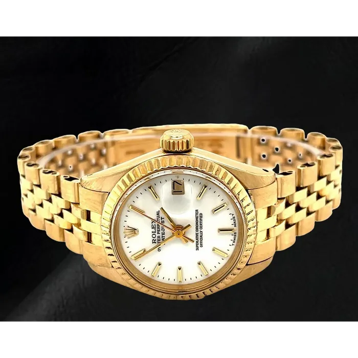 HarryChadEntcom Watches Rolex Dtaejust President Style Yellow Gold Ladies Watch With White Stick Dial HarryChadEntcom Watches Rolex Dtaejust President Style Yellow Gold Ladies Watch With White Stick Dial