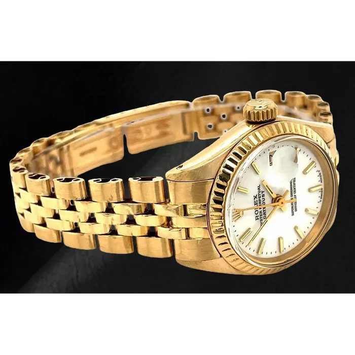 HarryChadEntcom Watches Rolex Dtaejust President Style Yellow Gold Ladies Watch With White Stick Dial HarryChadEntcom Watches Rolex Dtaejust President Style Yellow Gold Ladies Watch With White Stick Dial