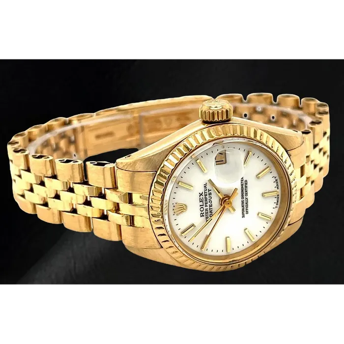 HarryChadEntcom Watches Rolex Dtaejust President Style Yellow Gold Ladies Watch With White Stick Dial HarryChadEntcom Watches Rolex Dtaejust President Style Yellow Gold Ladies Watch With White Stick Dial
