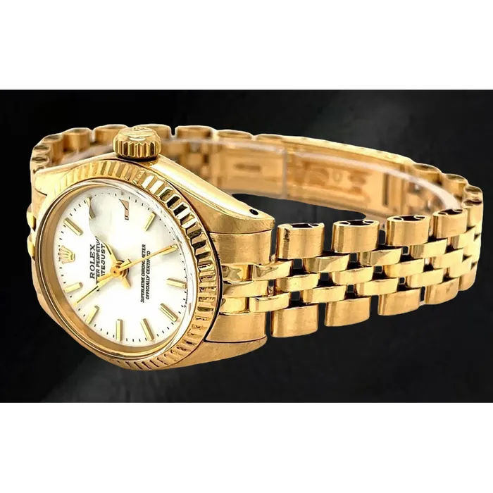 HarryChadEntcom Watches Rolex Dtaejust President Style Yellow Gold Ladies Watch With White Stick Dial HarryChadEntcom Watches Rolex Dtaejust President Style Yellow Gold Ladies Watch With White Stick Dial