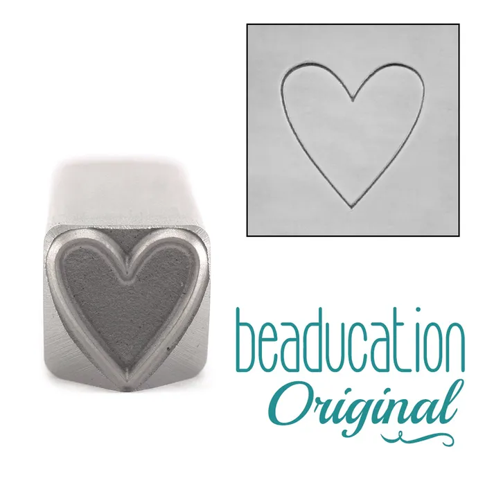 Heart Metal Design Stamp 11mm Beaducation Original DS 12 Necklaces