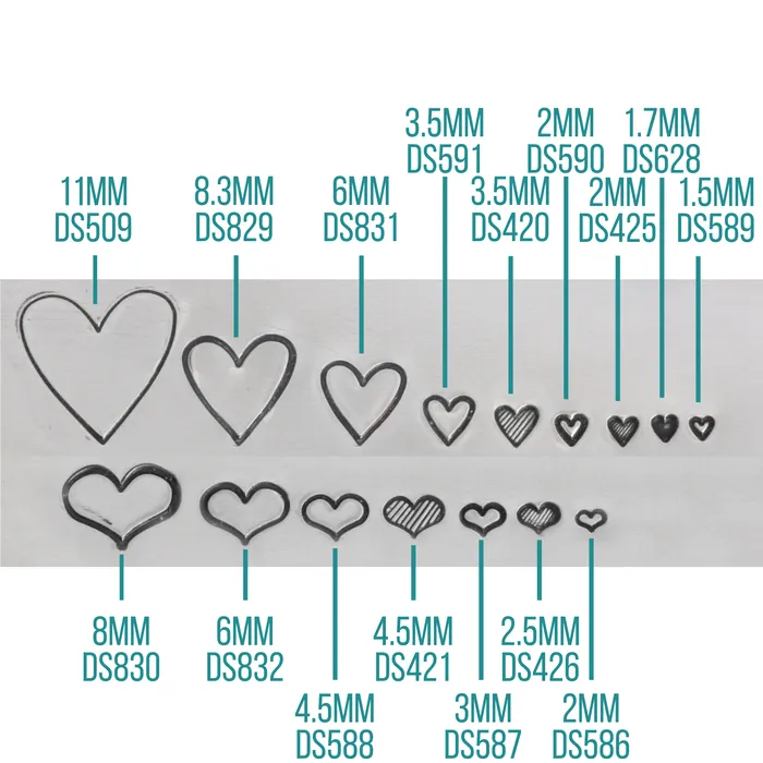 Heart Metal Design Stamp 11mm Beaducation Original DS 12 Necklaces