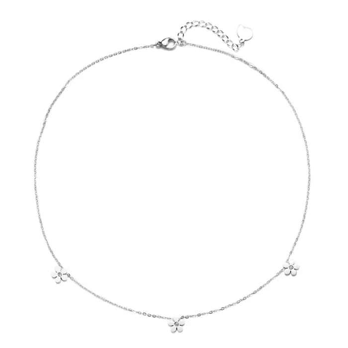 Hey Happiness Necklaces ForgetMeNot Charm Necklace Silver