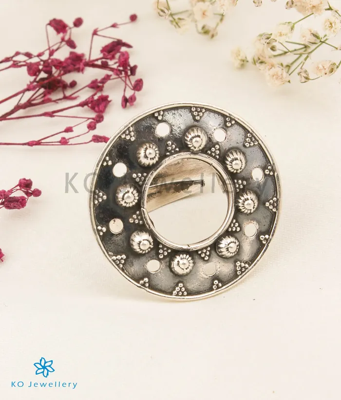 Jaipur Rings The Mandala Silver Statement Open Finger Ring