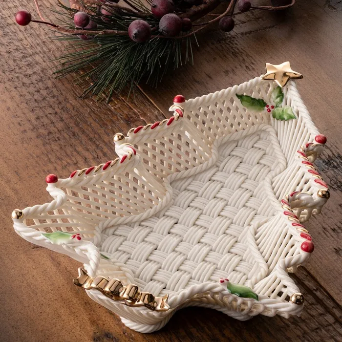 Necklaces Belleek Christmas Tree Basket Belleek Necklaces Belleek Christmas Tree Basket Belleek