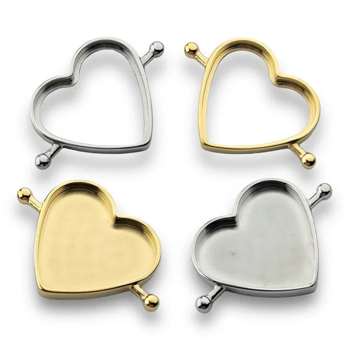 Necklaces CONQUERing DIY Heart Element Bezel
