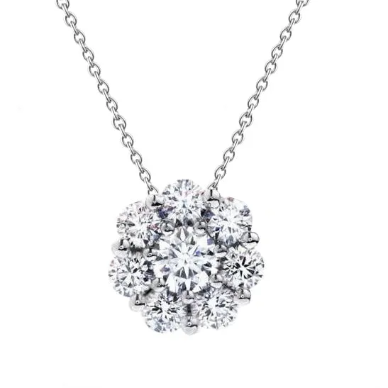 Necklaces GB Round 310 Carats Natural Earth Mined Diamonds Pendant Necklace White Gold 14K Necklaces GB Round 310 Carats Natural Earth Mined Diamonds Pendant Necklace White Gold 14K