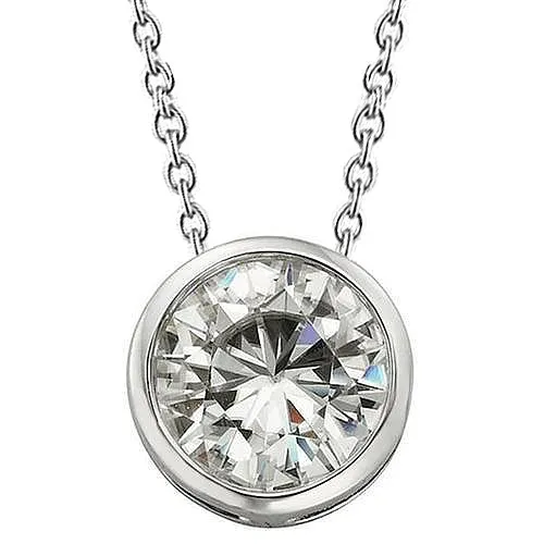Necklaces GB Women Real Natural Earth Mined Diamond Necklace Pendant Bezel Setting 2 Carat White Gold 14K Necklaces GB Women Real Natural Earth Mined Diamond Necklace Pendant Bezel Setting 2 Carat White Gold 14K