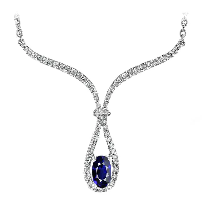 Necklaces HarryChadEntcom Elegant Sapphire And Natural Earth Mined Diamond Gold Necklace Necklaces HarryChadEntcom Elegant Sapphire And Natural Earth Mined Diamond Gold Necklace
