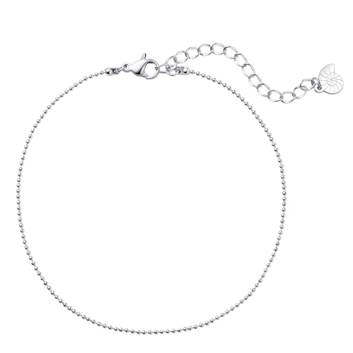 Necklaces Hey Happiness Bead Chain Anklet Silver