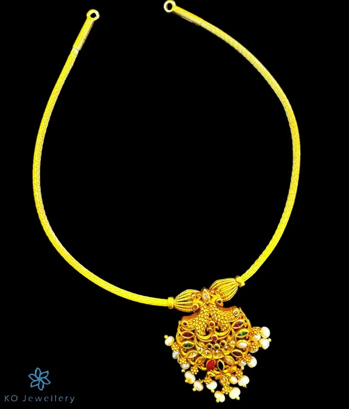 Necklaces The Anvita Silver Peacock Necklace Silversmith