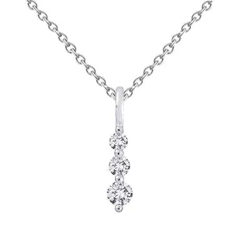 Necklaces Three Stone Round Natural Earth Mined Diamond Journey Pendant 190 Carat White Gold 14K GB Necklaces Three Stone Round Natural Earth Mined Diamond Journey Pendant 190 Carat White Gold 14K GB